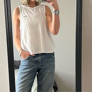 Lacoste White Sleeveless Top